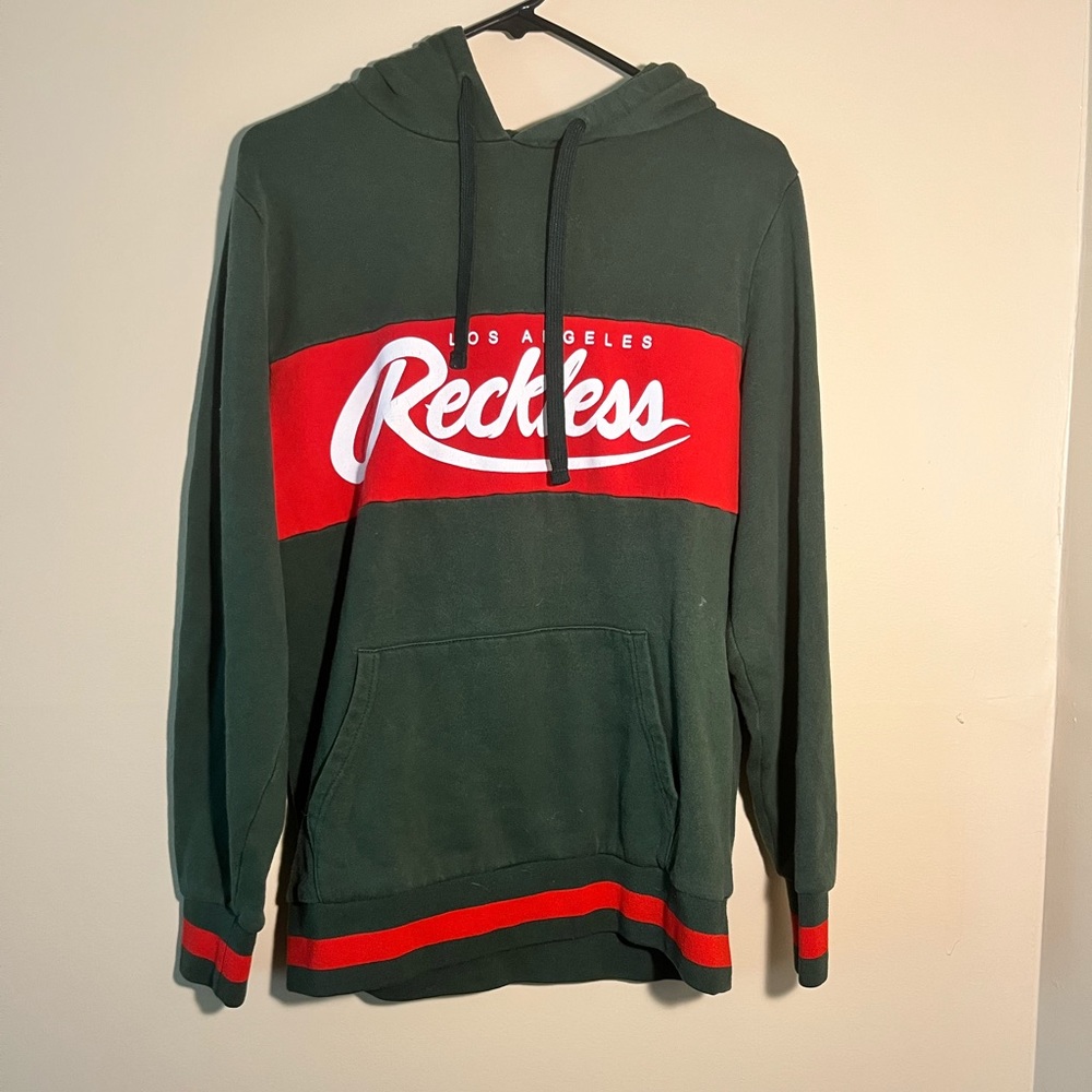 Green and red Reckless hoodie size medium.
